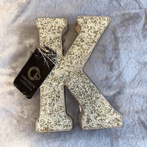 Beaded Wooden Letter "K"